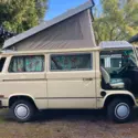 1982 VW Air cooled Westfalia Vanagon with a rebuilt engine.