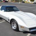 1982 White/Silver Corvette Coupe, Silver-Gray interior, 350/200hp, 4-spd. auto