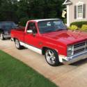 1984 Chevrolet C10 SWB Pickup 5.7L Red and White 20&#034; Americans Lowered Flipkit