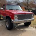 1984 Chevy K10 restored red black extended bed truck