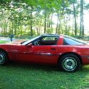 1984 corvette red on red glass top coupe