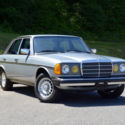 1984 Mercedes Benz 300D Turbo Diesel in Diamond Blue with Dark Blue Leather.