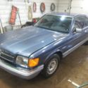 1984 Mercedes Benz 500 Sec 2 door coupe blue exterior with light grey interior