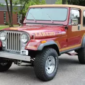 1986 Jeep CJ7 Laredo Garnet and Honey Cali Auto D44 Cosmetic Resto