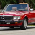 1986 MERCEDES BENZ 560SL ROADSTER RED/PALOMINO ONE FLORIDA. OWNER 51,000 MILES