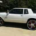 1987 monte carlo ss, white w burgurdy rally strips, great condition, G-body