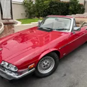 1988 Jaguar XJS Convertible, beautiful red with tan interior, extensive records