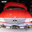 1988 MERCEDES BENZ 560SL CONVERTIBLE SIGNAL RED BEIGE INTERIOR RUMBLE SEAT !