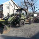 1988 Mercedes Benz Unimog FLU419 Front Bucket, Rear Back Hoe, Freightliner