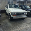 1988 TOYOTA LAND CRUISER, WHITE, 6 CYL AUTO TRANS, NEW TIRES, VERY STRAIGHT BODY
