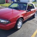 1989 Ford Mustang LX 5.0 Liter V8 Red with Black Convertible Top