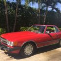1989 Mercedes-Benz 560 SL Convertible/Roadster Red V8 Sportscar.