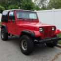 1989 wrangler jeep rare 4 cyl 4X4 red new top lots of upgrades tlc pick up only