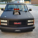 1990 GMC SIERRA 1500 /  V8 Satin Black with 350 Small Block, CAM and Blower