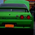 1990 R32 GTR Dragon Green N20 w/Trust side skirts custom metal rear spats