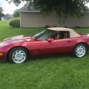 1991 Dark Red Corvette Convertible Manual 6 Spd PS PB PW AC Cruise Control CD