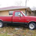 1991 Ford F-150 XLT Lariat pickup truck red black manual transmission 2WD V8