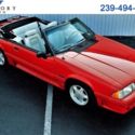 1991 Ford Mustang GT convertible 27,952 Miles Red  5.0L V8 OHV 16V Automatic