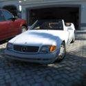 1991 Mercedes SL500 Convertible white-brown top-nice