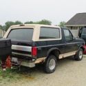 1992 Ford Bronco with salt spreader and snow plow