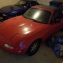 1992 lipstick red black convertable Mazda Miata