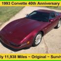 1993 Chevrolet Corvette 40th Anniversary ONLY 11K Miles ORIGINAL Mint Survivor