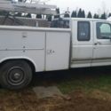 1993 Ford F-250 XLT White with Utility Body Ladder Rack Crew Cab