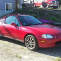 1993 honda del sol, 4 cylinders, fwd drive, red, convertible, automatic
