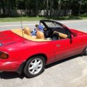 1993 Mazda MX 5 roadster red with saddle leather interior and and top