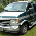 1994 Ford E150 Conversion Green Van, Silver accent, well-maintained