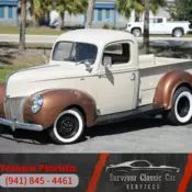289 CID V8, C4 automatic, 8 3/4 rear end. Wide white walls, steelies! Street rod
