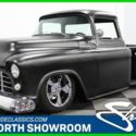 55 Chevy Big Back Window truck air ride 350 V8 black custom vintage classic