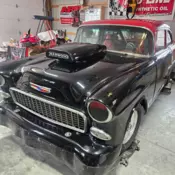 55 chevy drag car