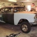 55 Chevy gasser project 2 door 1955 belair Chevrolet  HotRod straight axle