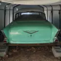 57 chevy. 2 door post. Mostly disassembled when I purchased it. Original 283.