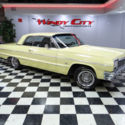 64 Chevy Impala Coupe Rare Goldwood Yellow Custom Gray Leather No Rust  Awesome!