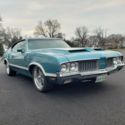 70 OLDSMOBILE 442 AGEAN AQUA PAINT, WHITE BUCKET SEAT INTERIOR, HURST DUAL GATE