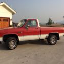 87 GMC SHORT BED 4x4 Sierra Classic near perfect, no rust EVER. Chevy red/white