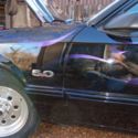 89 ford mustang 5.0, 5 speed, 411 rearend black with ghost flames