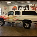 91 White Chevy Burban 4X4 Third Row Big Block Auto Dvd Square body Lifted Truck