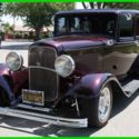 All Steel 1932 Ford 4 Door Sedan Cadillac Ice Cherry 350/350 FDB Ford 9&quot; Tilt