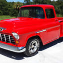 Beautiful Shiny Red 1955 3100 Truck With the Right Options for Fun Cruising