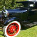 Black Roadster Convertible Rumble Seat Ahooga Horn Spoke Rims White Walls 21043