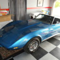 blue corvette convertible, automatic with blue interior and white top