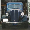 Blue Ford Panel Truck Classic Vintage 1937 Flathead V-8 Engine