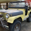 Civilian Jeep, yellow, has wench, runs and drives, great project, as is