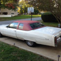 Classic '76 Cadillac White/Burgundy V8 Base Coupe 2 Door DeVille - All Original!