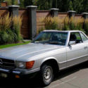 Classic silver Mercedes-Benz 380SL 1985 pristine condition sport car convertible