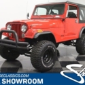 classic vintage chrome 4x4 cj7 4.2 liter inline 6 4-speed manual hard top red