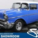 classic vintage chrome chevy 210 350 v8 5-speed manual transmission blue white